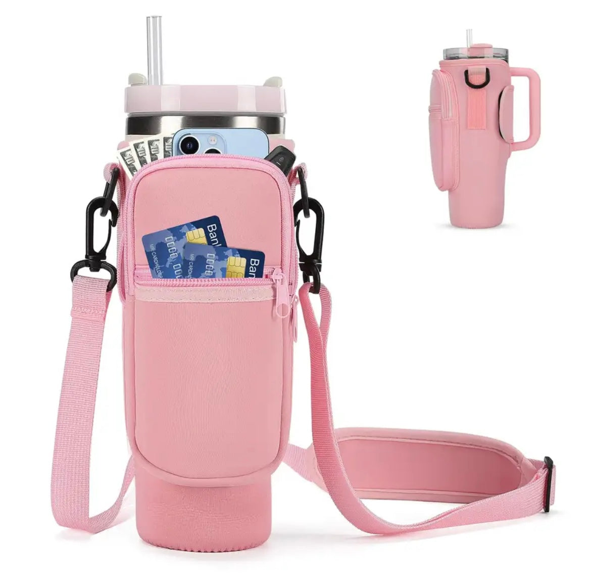 Stanley Tumbler Holder Holder Bag with Phone Pocket & Adjustable Strap Carry-All
